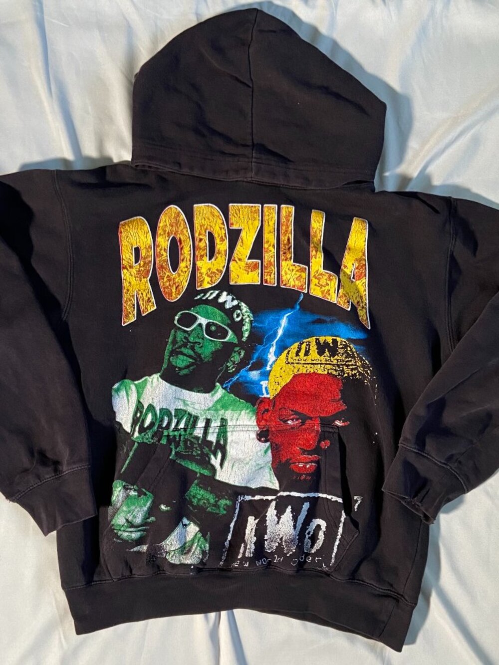 USED Vintage Custom Rodzilla Hoodie Size L (Tears/Holes)